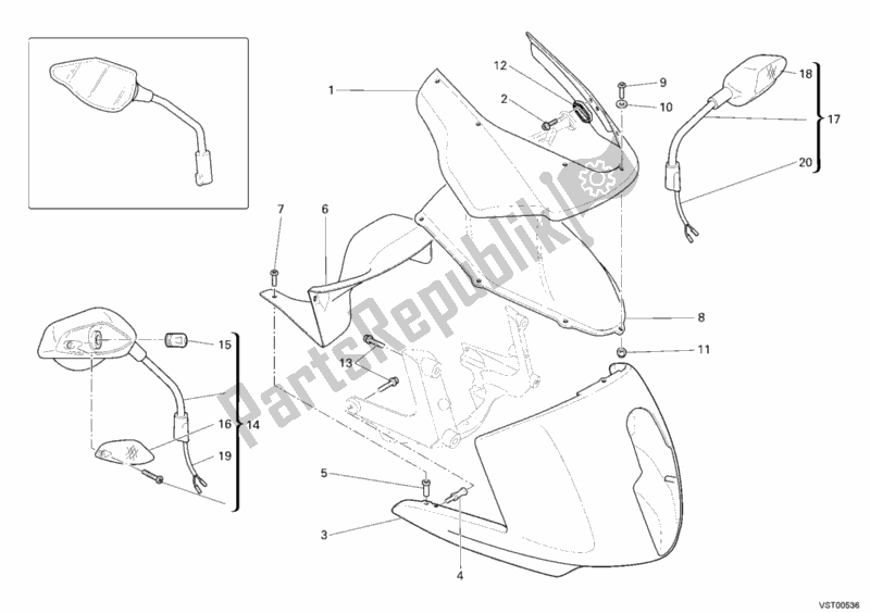 Todas las partes para Cubierta de Ducati Multistrada 620 Dark USA 2006